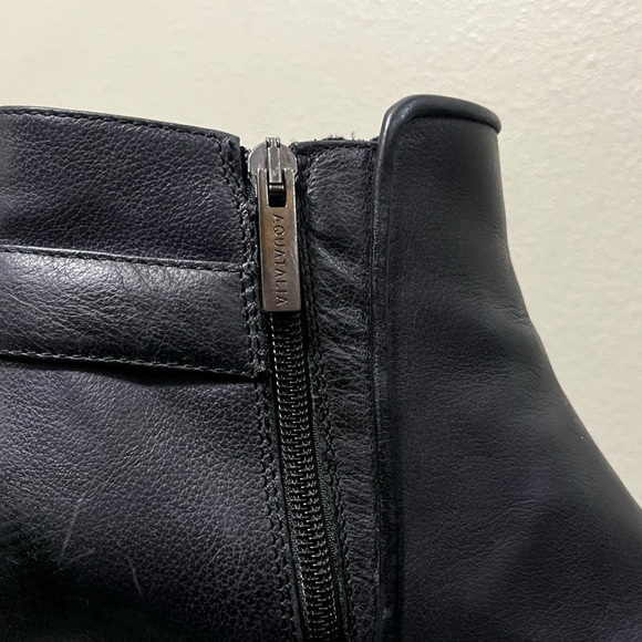 Aquatalia Women’s Ankle Boot Black Leather Side Zip Up Buckle Size 11 - Picture 8 of 11
